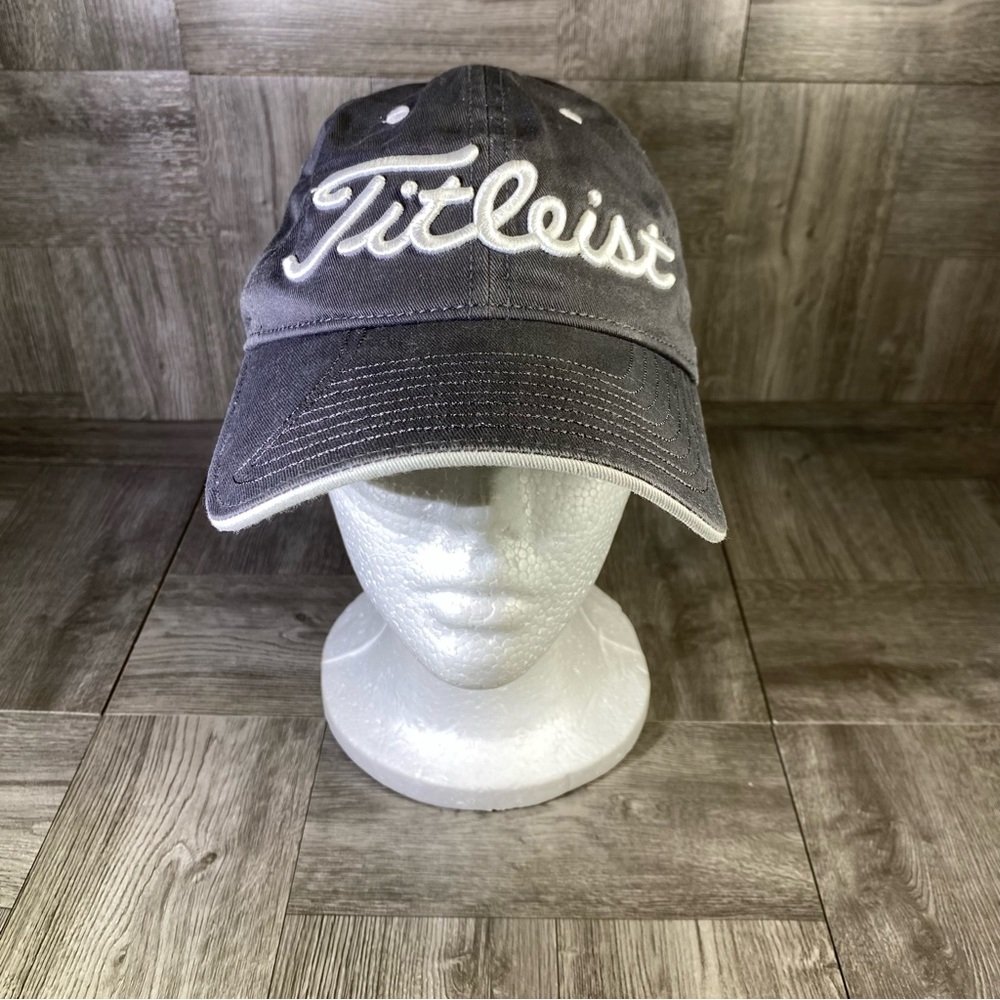Titleist New Era Brand Golf Hat Gray / White Stitch Ball Cap Adjustable